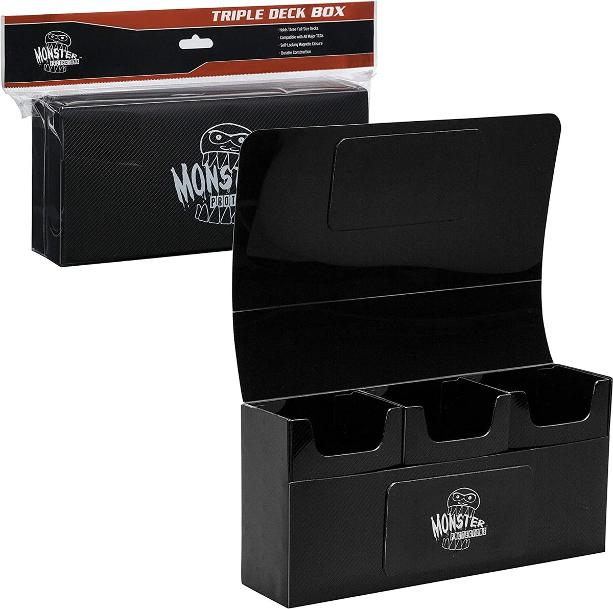 White Self-Locking Magnetic Closure Trading Card Storage Box O6696