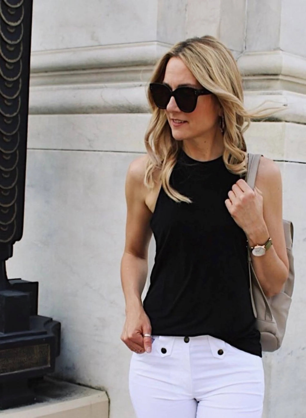 Wrinkle Free Travel Tank Black / L I769557