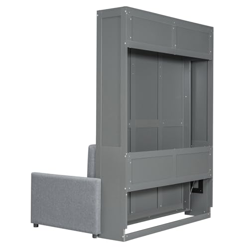 Full Size Grey Murphy Bed with Loveseat Sofa D20889