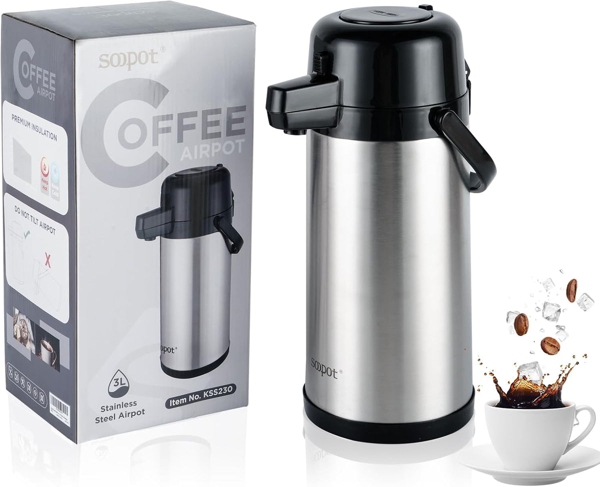 102oz Stainless Steel Thermal Insulated Coffee Dispenser with Pump G156660