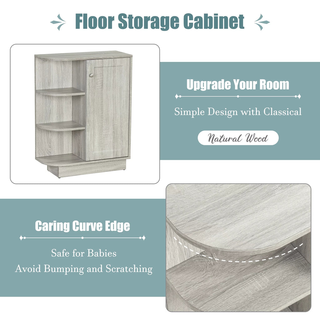 Oak Open Style Shelf Cabinet with Adjustable Plates R2999