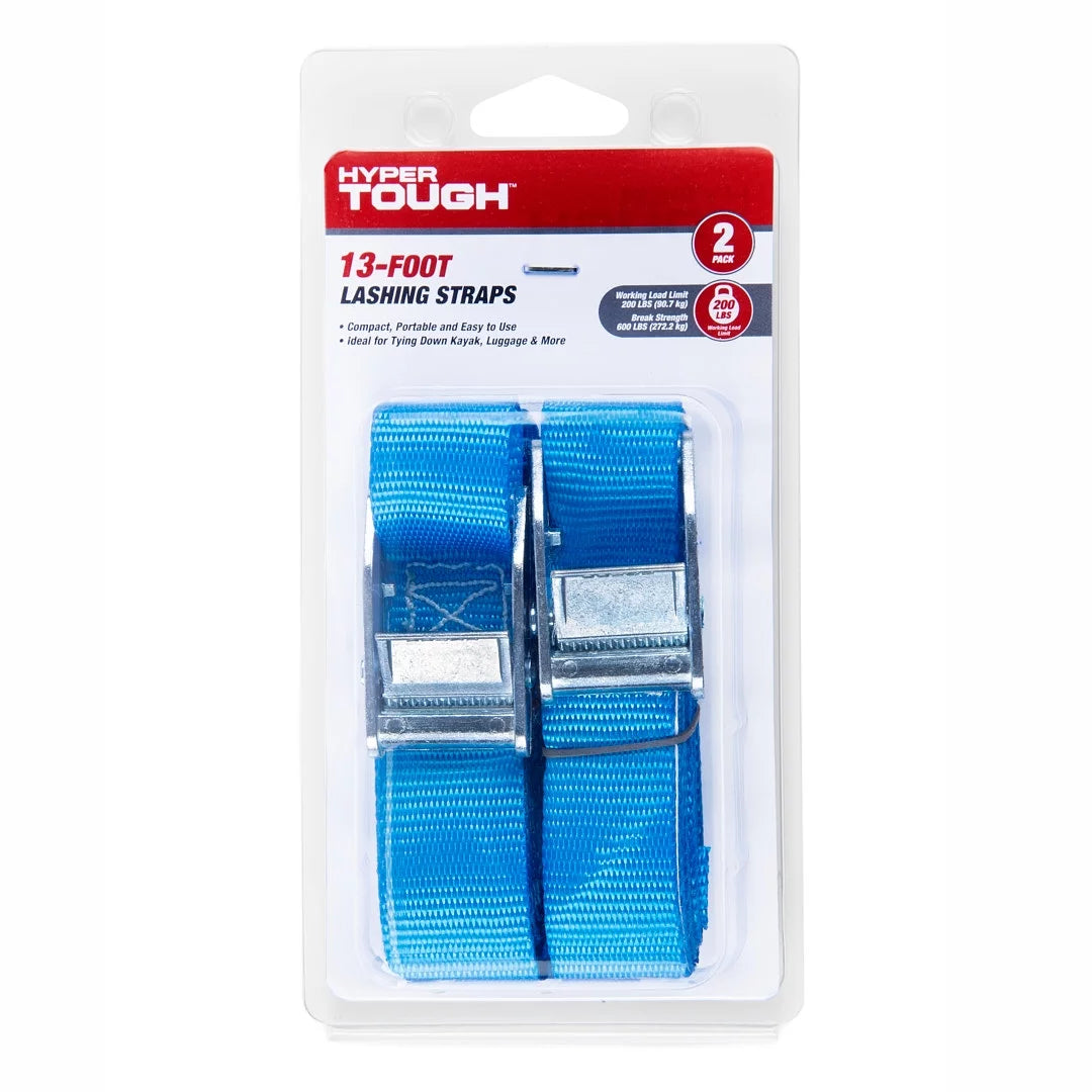 13 ft Cam Buckle Lashing Strap Tie Down, 200 lbs, 2 Pack D1845