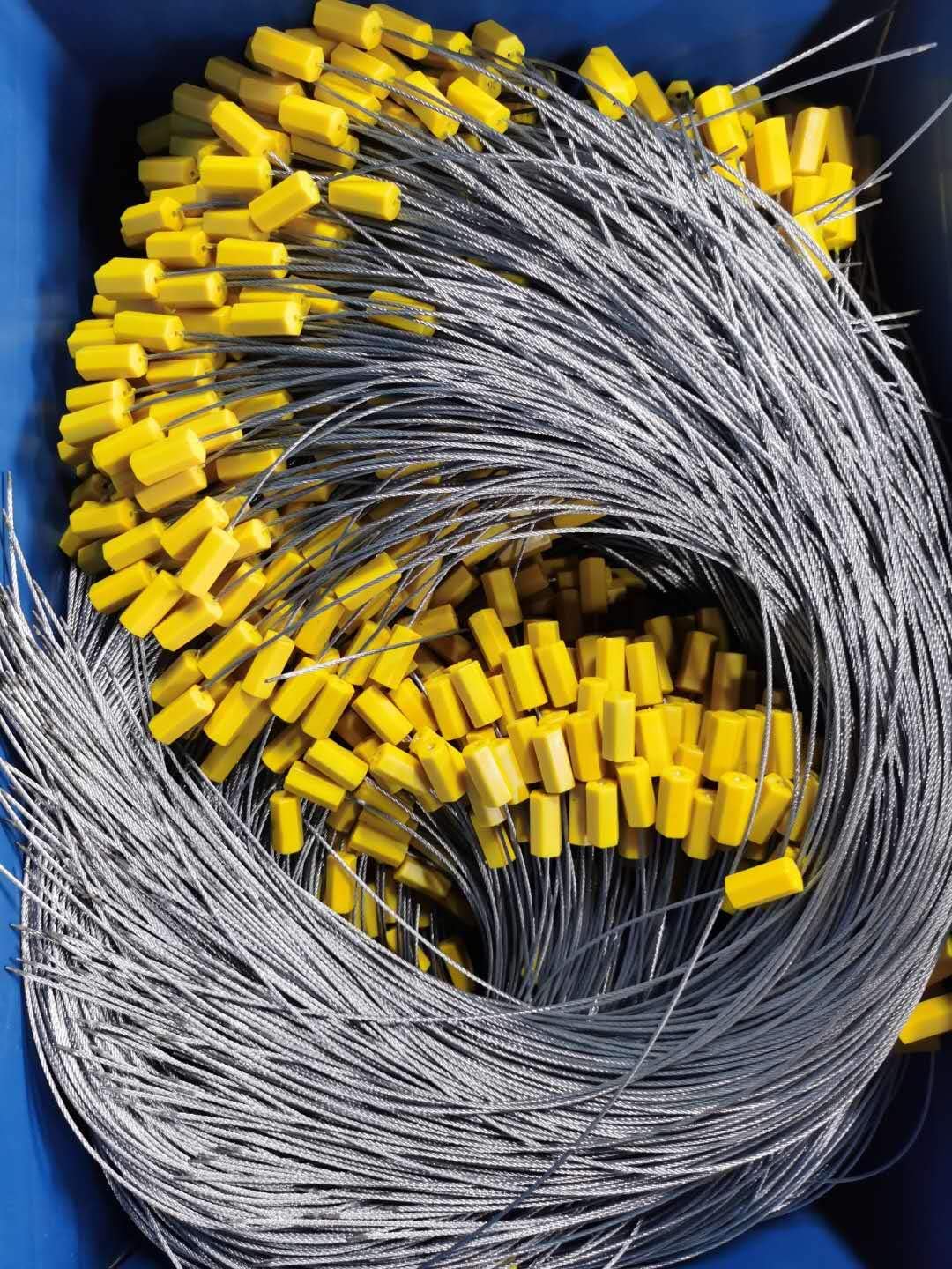 24 Steel Wire Cable Seals Tamper Resistant Security Tags Numbered Lock Strip Self-Locking Length 60 cm Pack of 100pcs Yellow Z171684