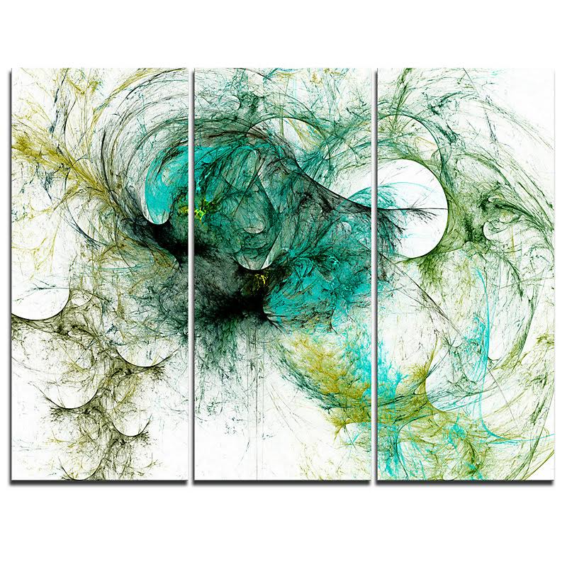 Green 3 Piece Graphic Art Canvas Set V5252