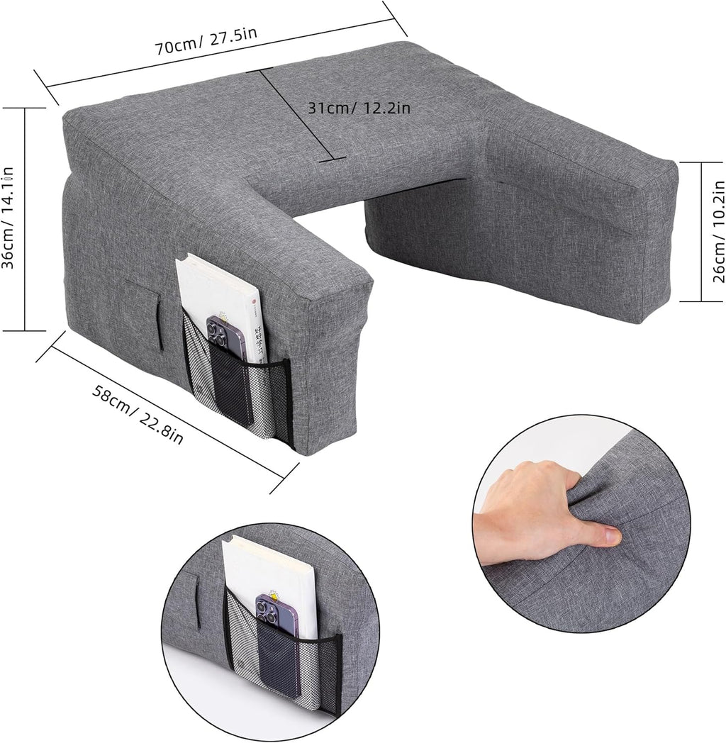 Inflatable Bed Rest Pillow with Lap Desk A5046