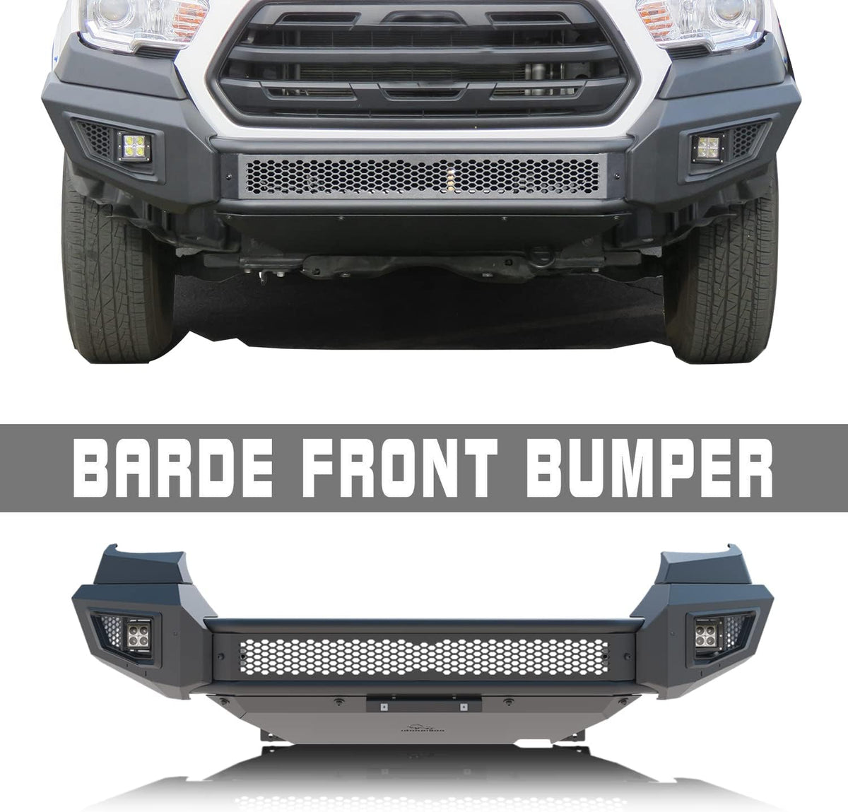 Black Textured Front Bumper Bull Bar with 2 LED Fog Light A6268