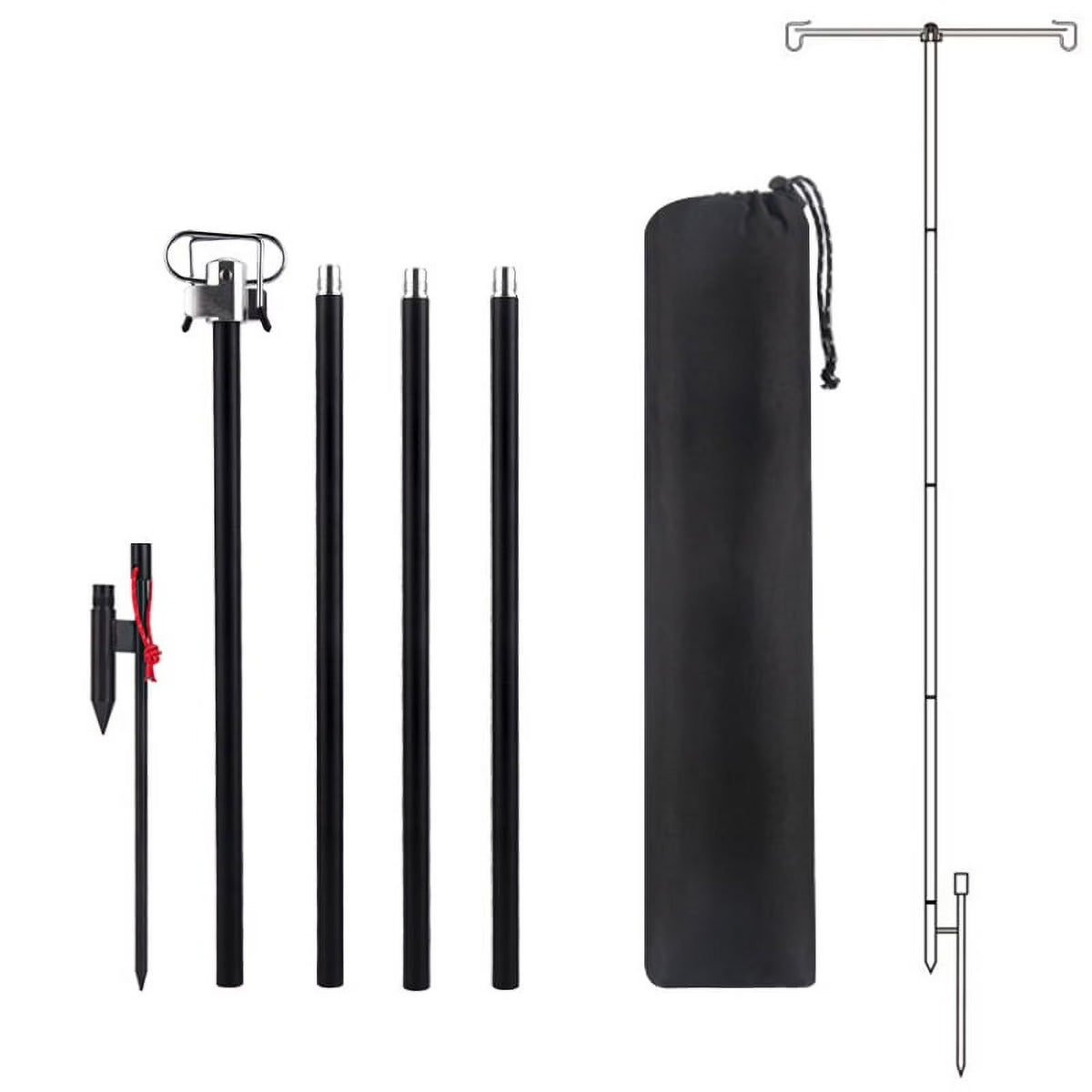 Adjustable Aluminum Alloy Lamp Pole Lantern Stand O57498