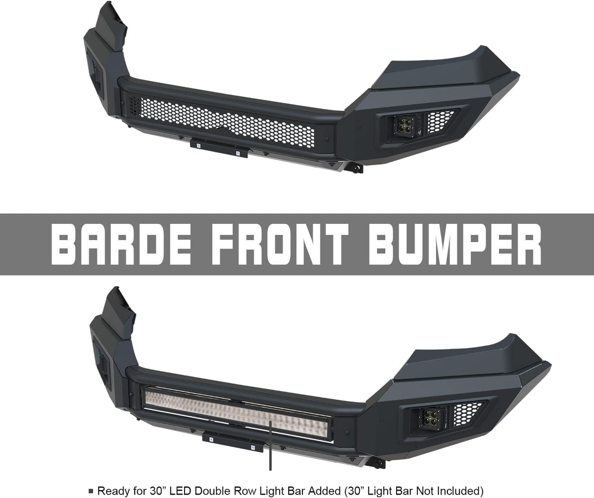 Black Textured Front Bumper Bull Bar with 2 LED Fog Light A6268