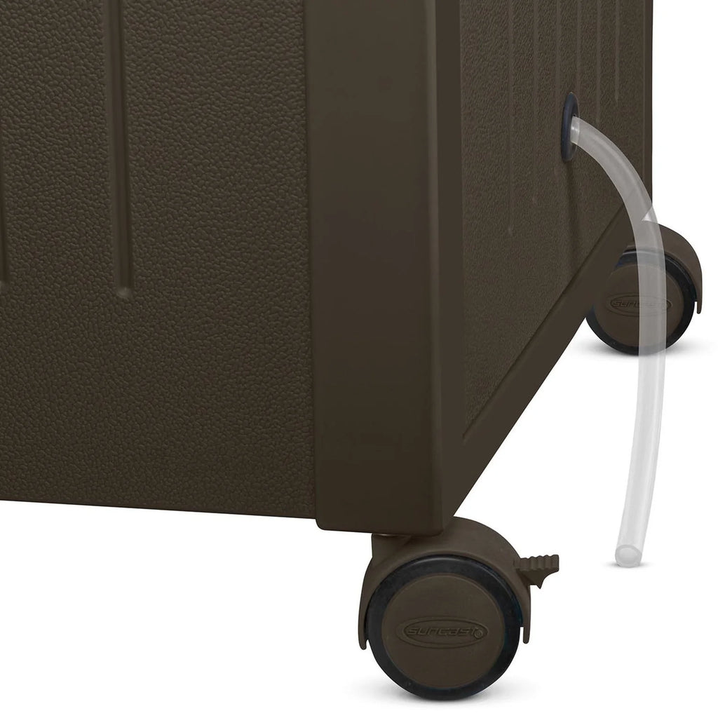 77 Quart Resin Wicker Patio Cooler with Cabinet Y5359