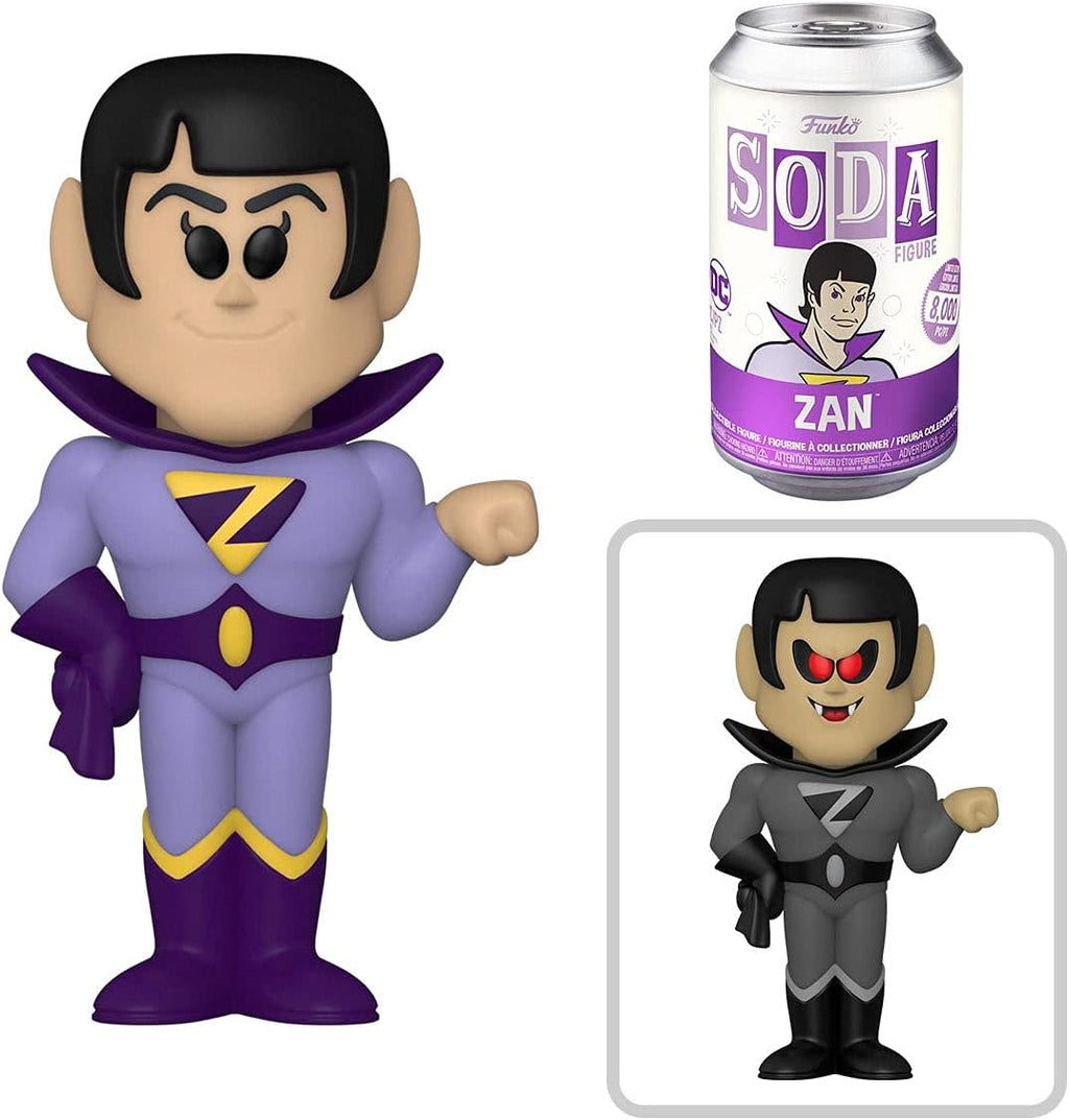 Wonder Twins Figures Zan + Jayna Soda tin Can with Bat Mite Villain & Super Friends 3 Items J762317