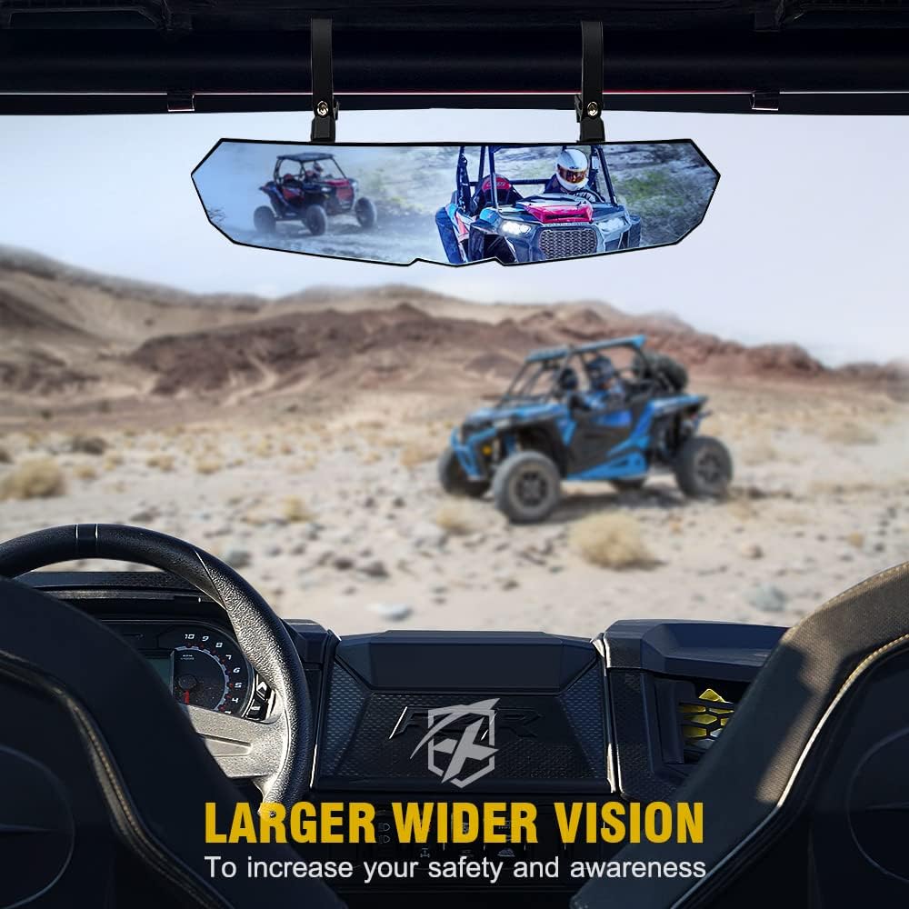 17 UTV Rearview Center Mirror with COB LED Interior Lights and Rocker Switch Aluminum S347