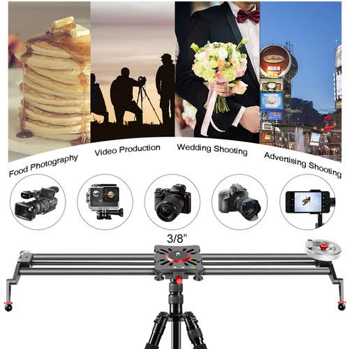 Carbon Fiber Camera Slider with Flywheel A462