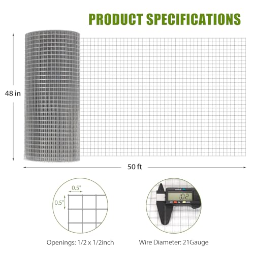 24in x 100ft 1/2inch Galvanized Wire Mesh Roll N415