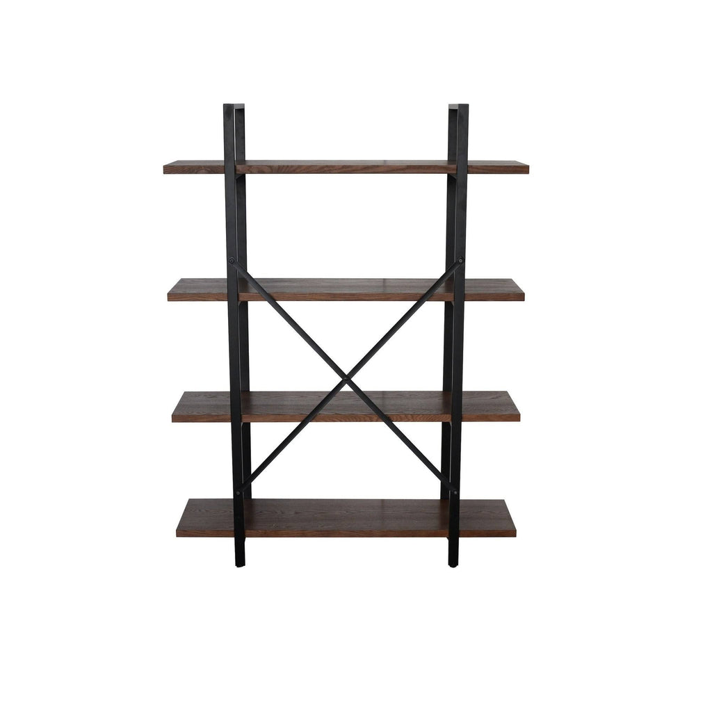 Walnut Brown 4 Shelf Etagere Bookcase A253