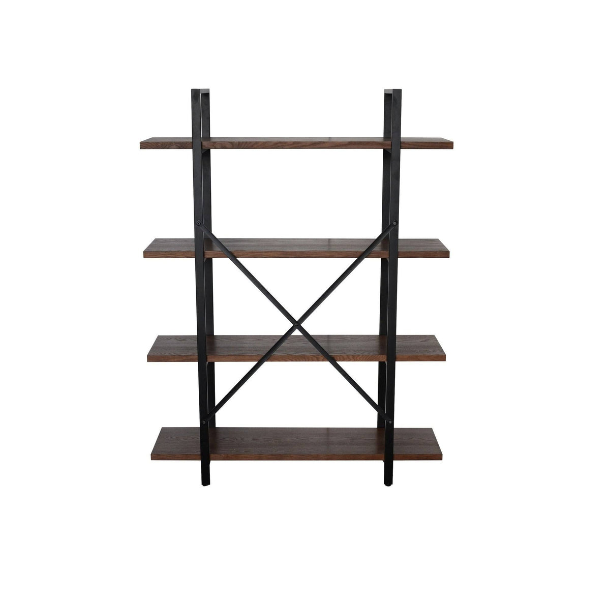 Walnut Brown 4 Shelf Etagere Bookcase A253
