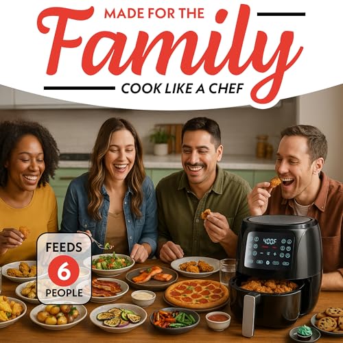4 Quart Digital Air Fryer Oven, Black and Stainless Steel C693091