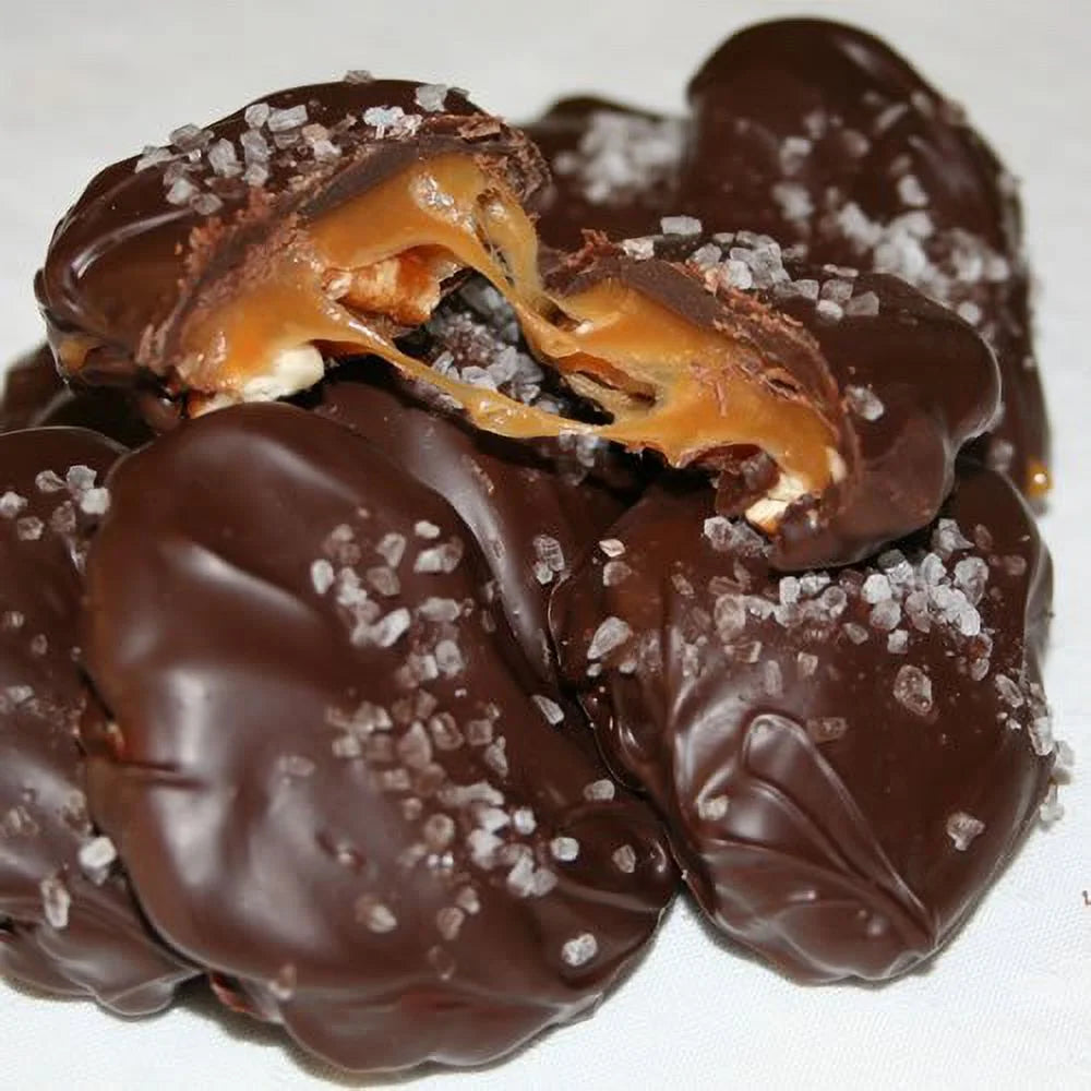 Dark Chocolate Pecan Caramel Clusters With Sea Salt K8241