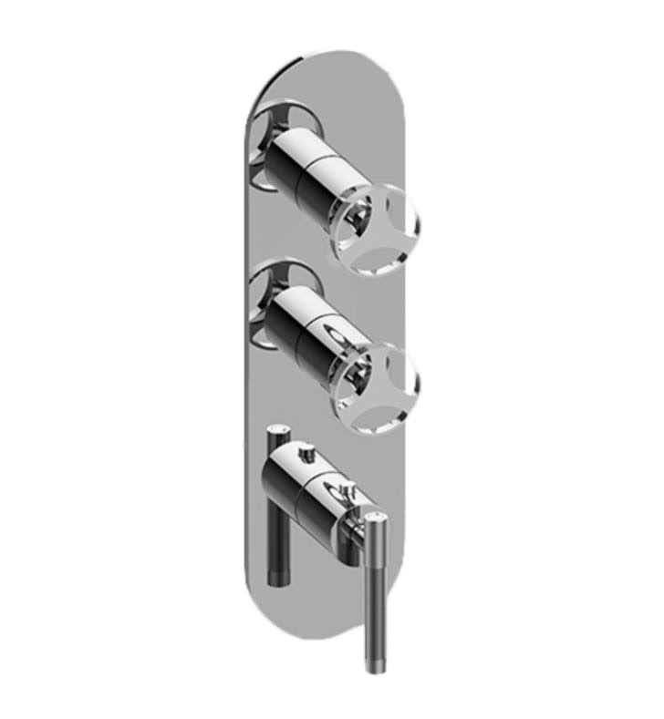 Round 3-Hole Trim Plate with Handles in Polished Chrome C51967