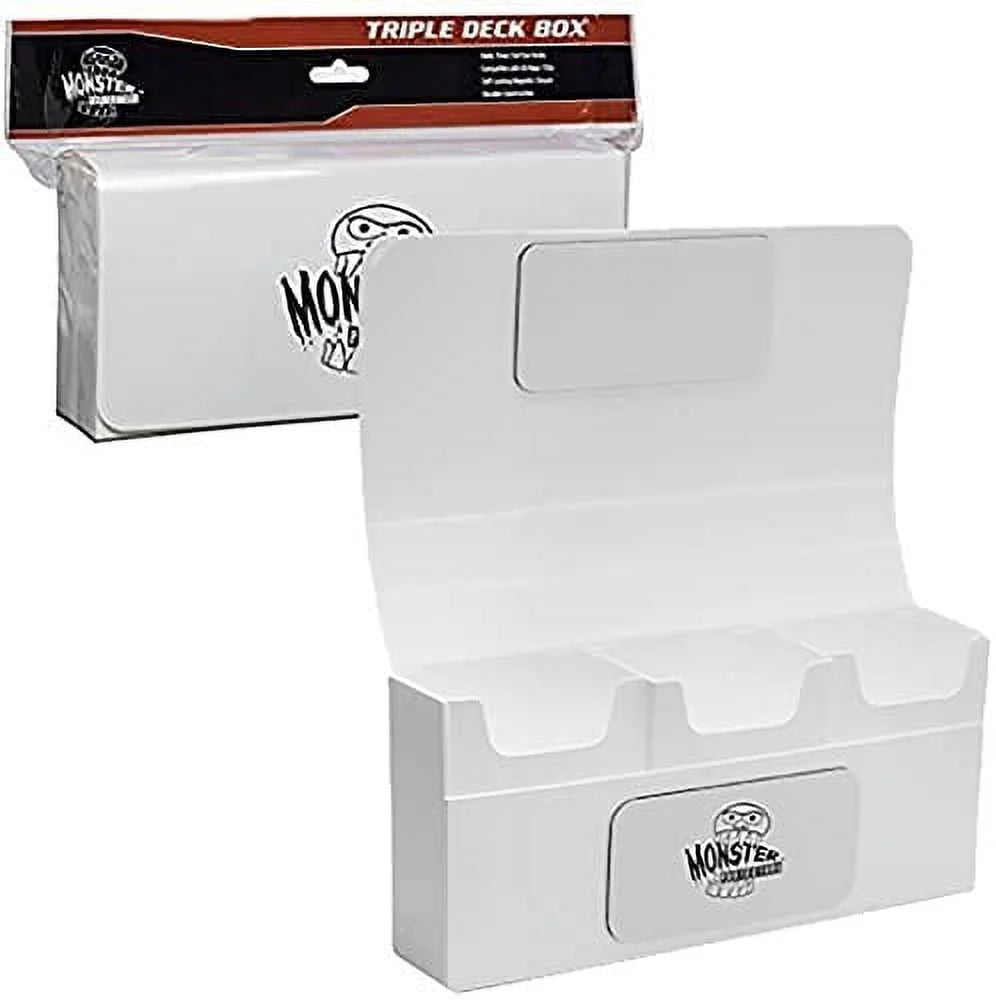 White Self-Locking Magnetic Closure Trading Card Storage Box O6696