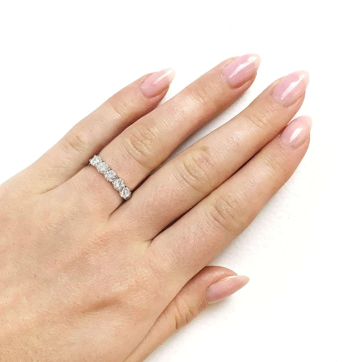 4/5 Carat Round Brilliant Near Colorless Moissanite Bridal Wedding Band O66300