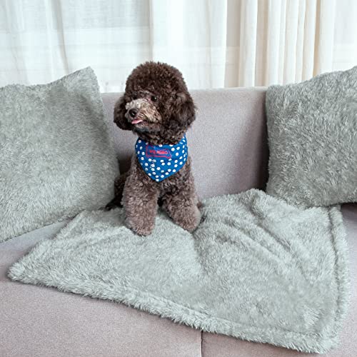 Gray 24x29 Inch Fluffy Fleece Dog Blanket Q848