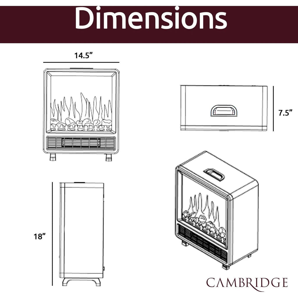 Black Electric Fireplace with Wood Log Insert D69511