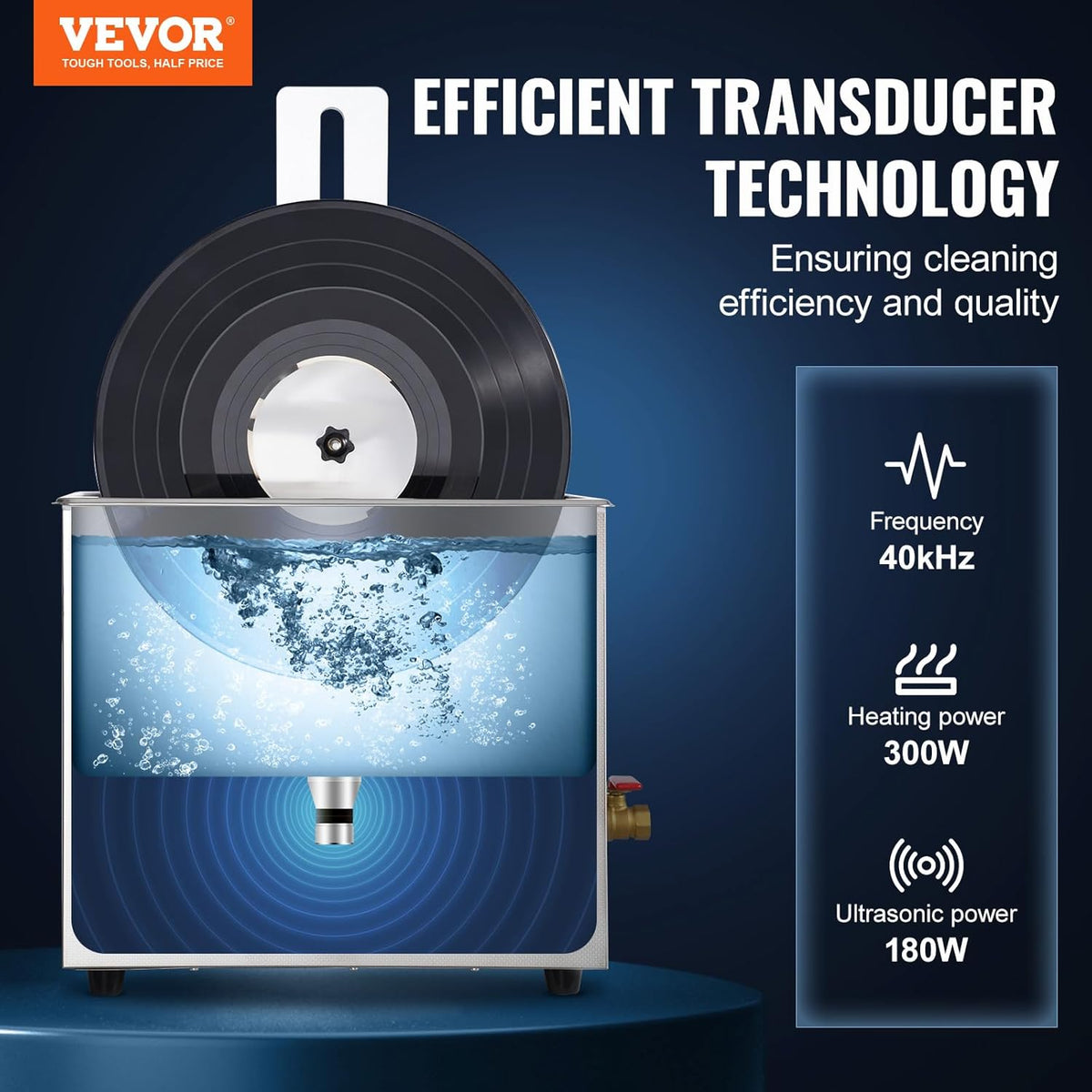 6L Ultrasonic Vinyl Cleaning Machine with Drying Rack Y625