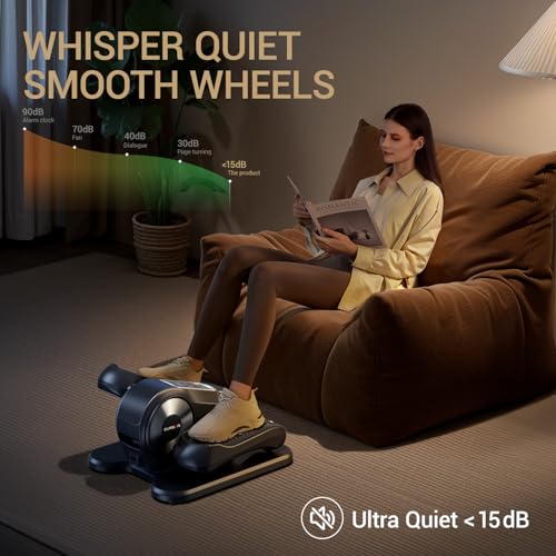 Under Desk Electric Pedal Exerciser with Remoter, 12 Level Speeds J762979