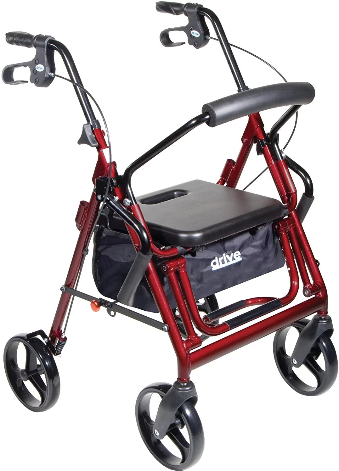 Burgundy Transport Wheelchair Rollator Walker, Pack of 3 L11578