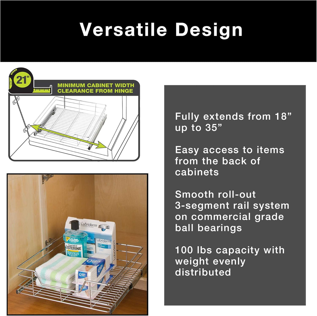 Extra Large Tall Pull-Out Cabinet Organizer V447