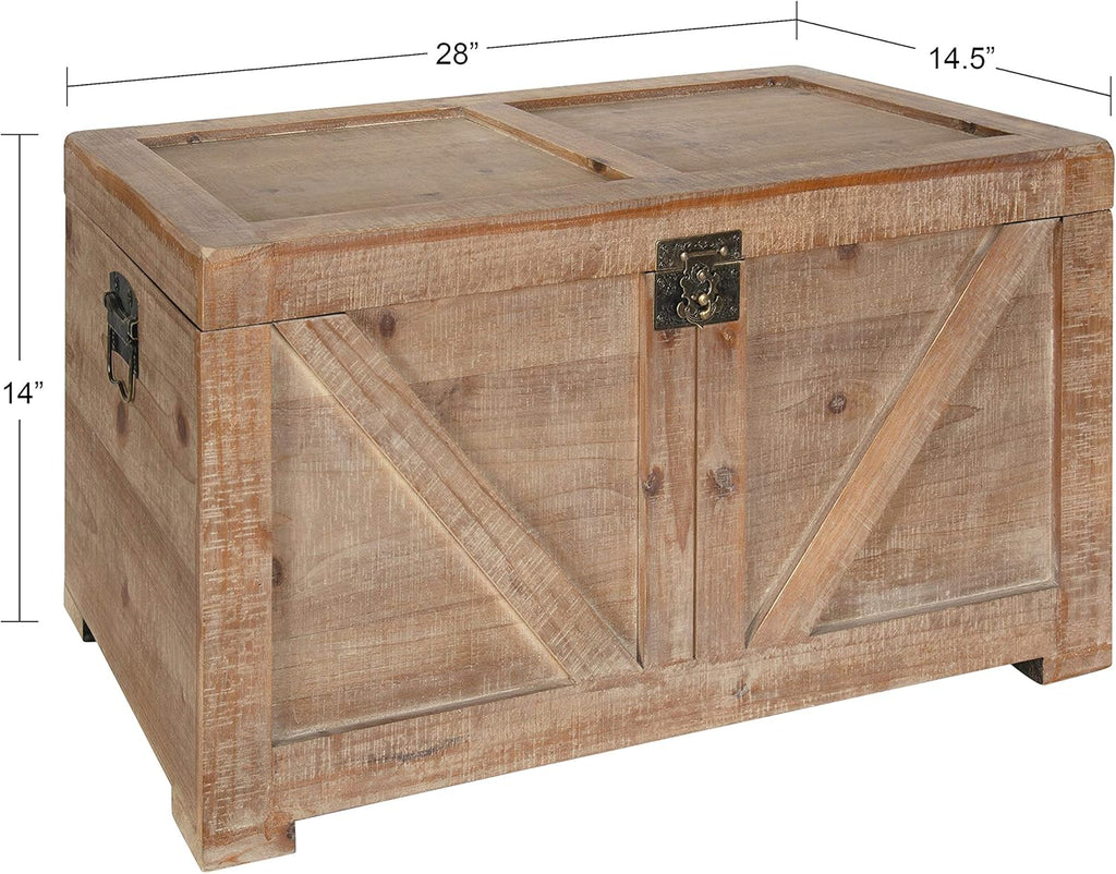 Small Gray Wooden Storage Chest N746
