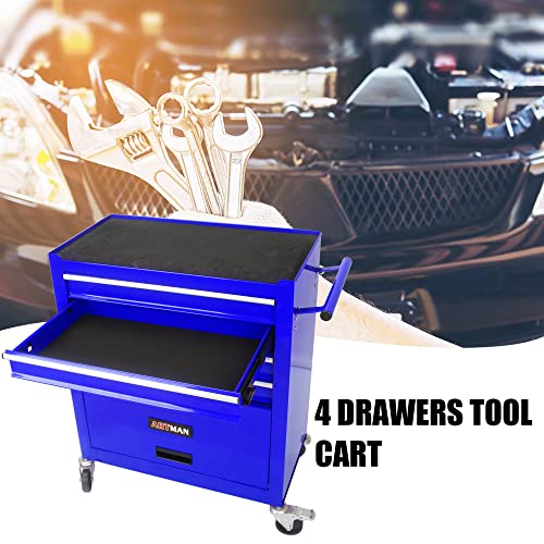 Orange Metal 4-Drawer Rolling Tool Cart Y54108