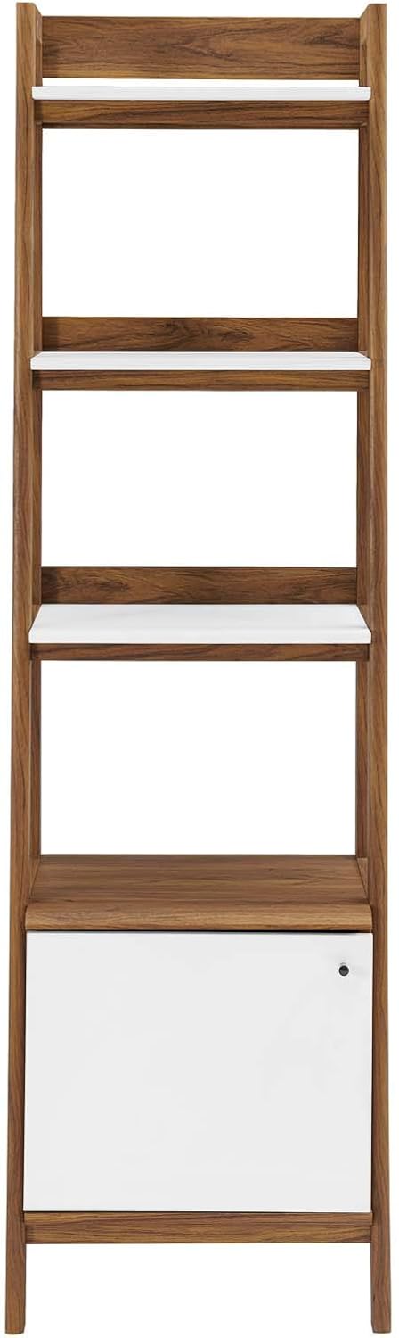 21 Inch Walnut White Bookshelf Display Case K947