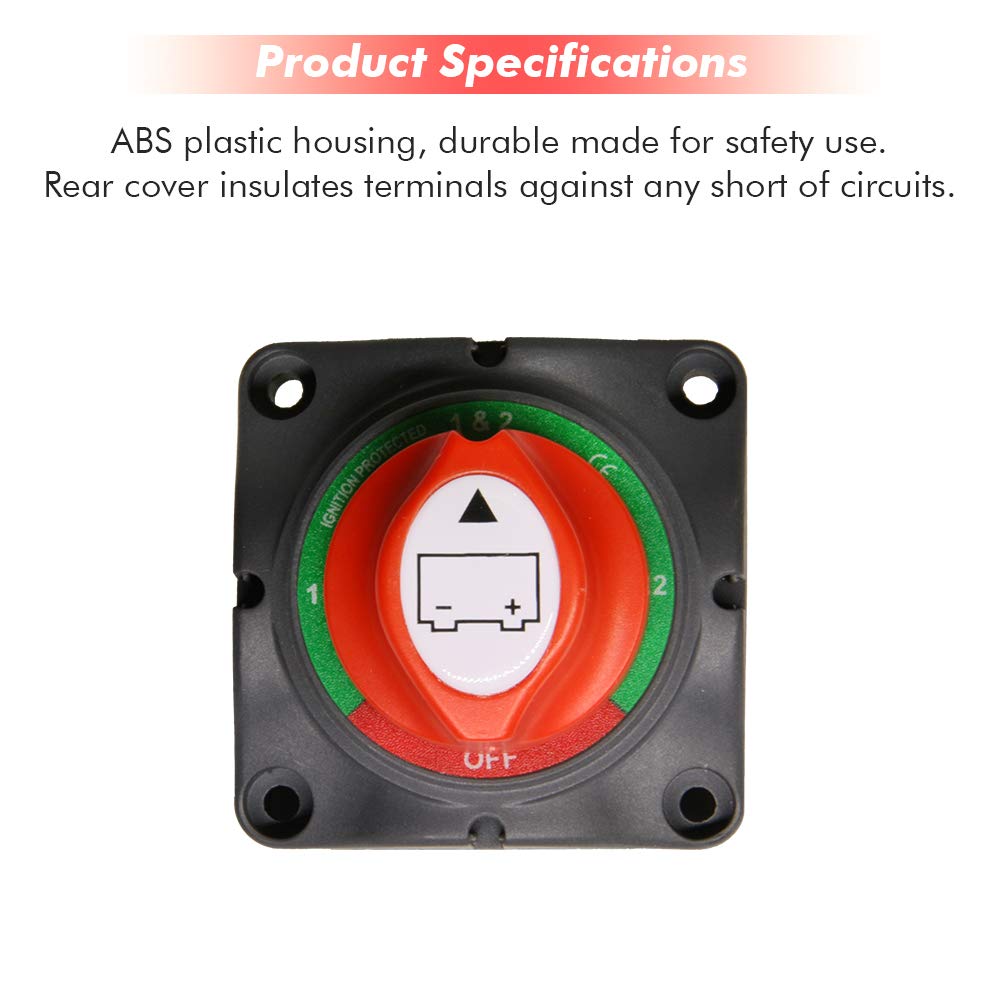 12-48V 200-1000 Amps Battery Power Cutoff Switch Pack of 2 O541