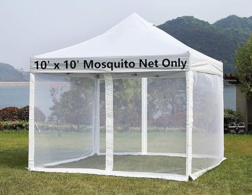 Black 4-Panel Mosquito Net for Gazebo Canopy 10' x 10' with Double Door K225158