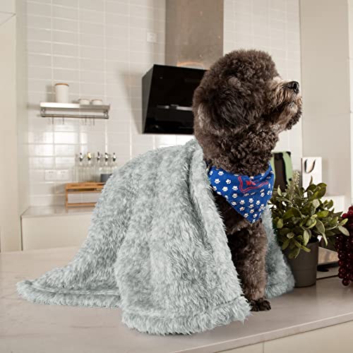 Gray 24x29 Inch Fluffy Fleece Dog Blanket Q848