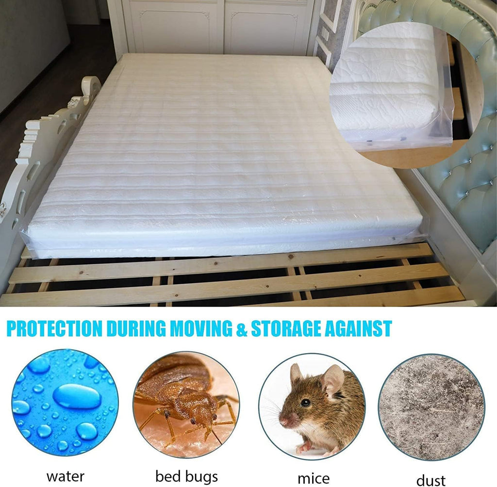 2 Packs Queen or California King Mattress Bag 4 mil Polyethylene D9034