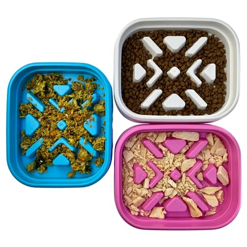 2-in-1 Elevated Slow Feeder Dog Bowls with Stand Stainless-Steel W3574