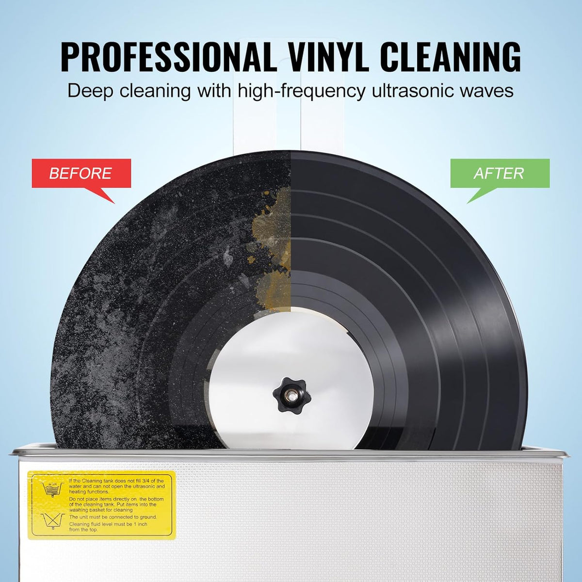 6L Ultrasonic Vinyl Cleaning Machine with Drying Rack Y625