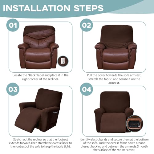 Light Grey Recliner Chair Cover Furniture Protector P387