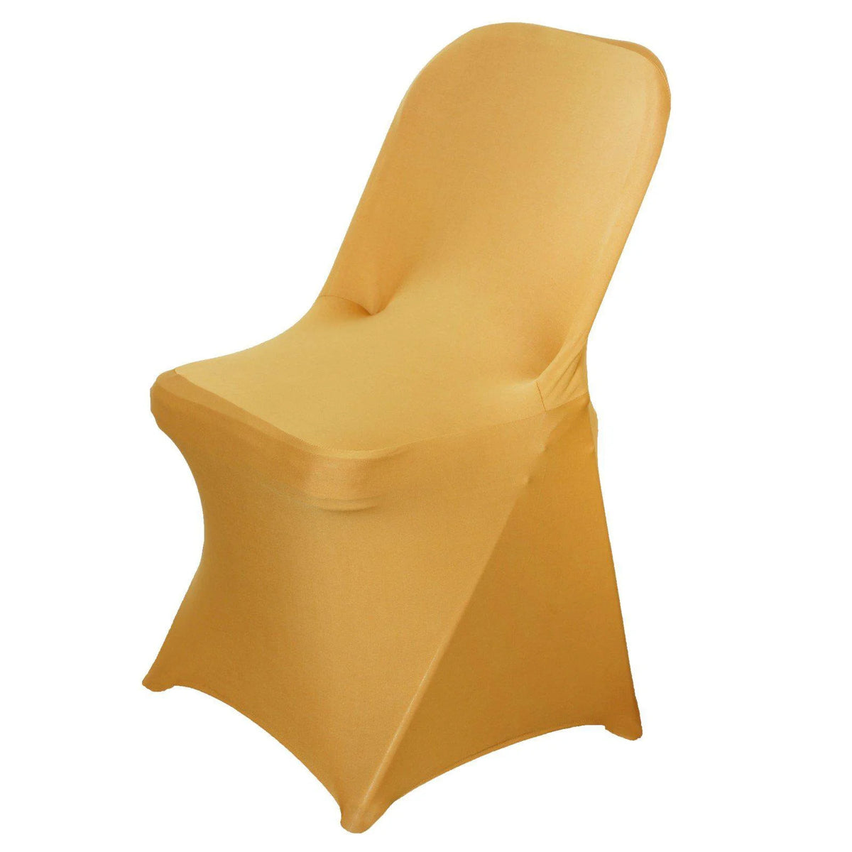 10PCS Stretchy Spandex Fitted Folding Chair Cover Gold U69186
