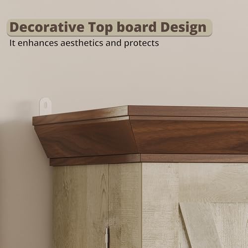 9 Shelves 4 Barn Doors Kitchen Pantry Cabinet Q388