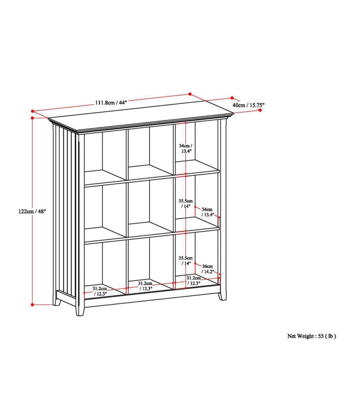 9 Cube Bookcase & Storage Unit Tobacco Brown F53156