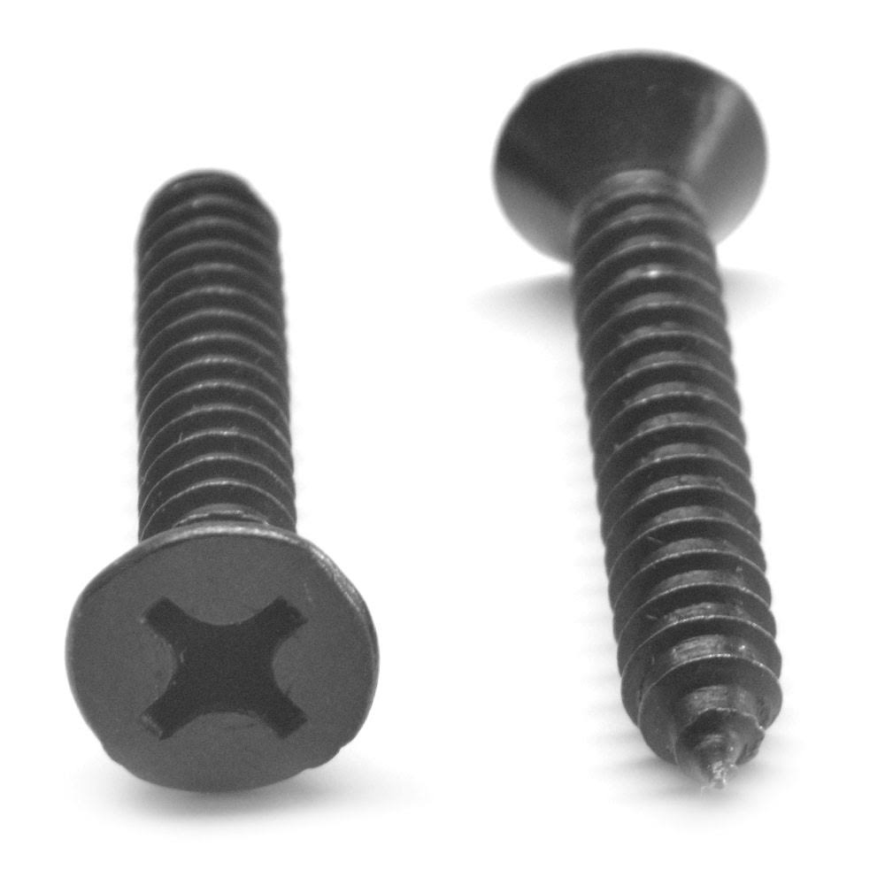2 Sheet Metal Screw Phillips Flat Head Low Carbon Steel Black Oxide E92166