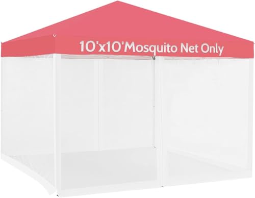 Black 4-Panel Mosquito Net for Gazebo Canopy 10' x 10' with Double Door K225158