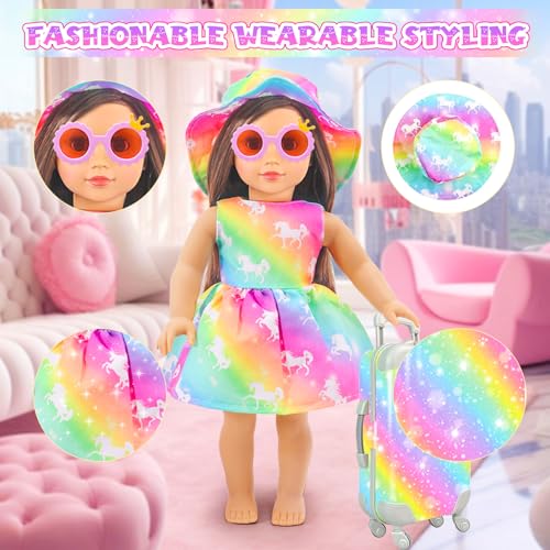 18 Inch Doll Travel Set Including Suitcase Luggage and Dress J140