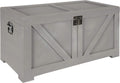 Small Gray Wooden Storage Chest N746