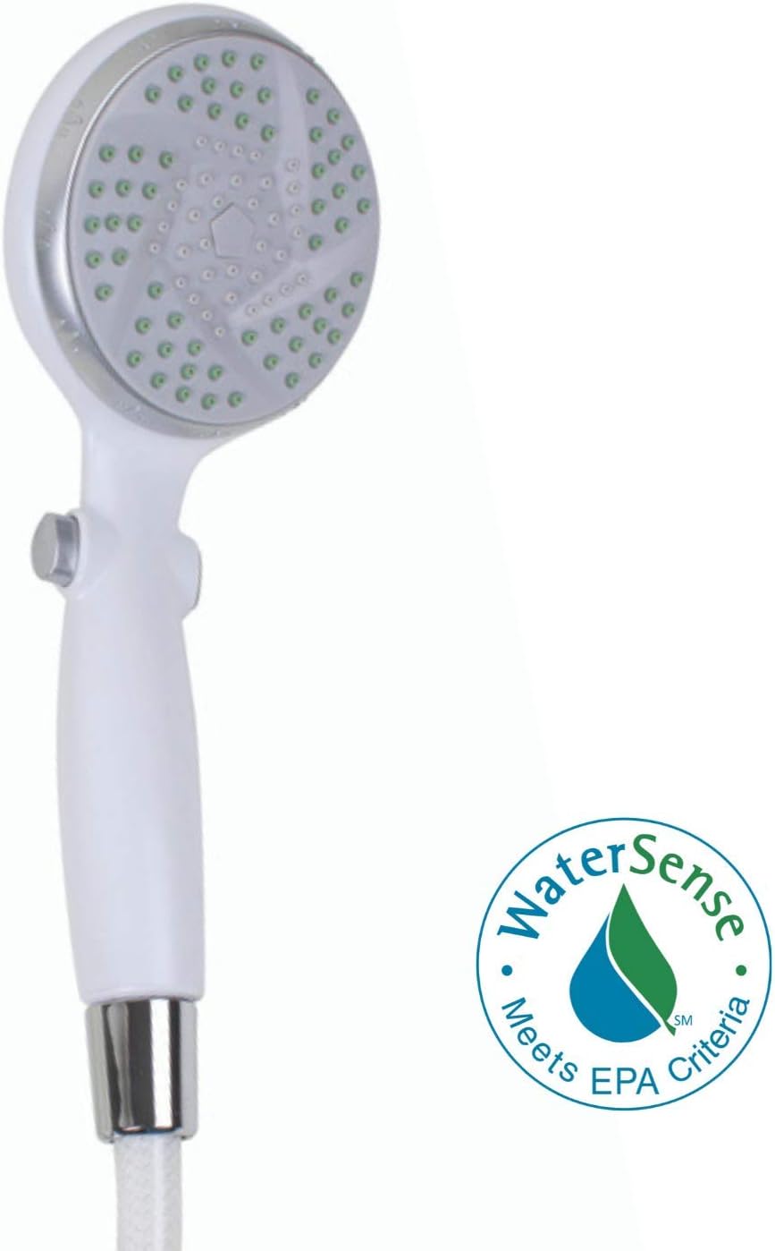 White Handheld Shower Head with 84" Hose U17747