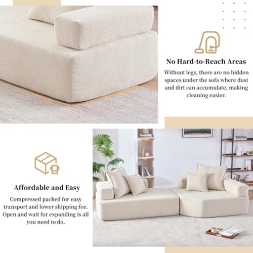 Gray 4 Seat Oversized Sectional Foam Sofa X183