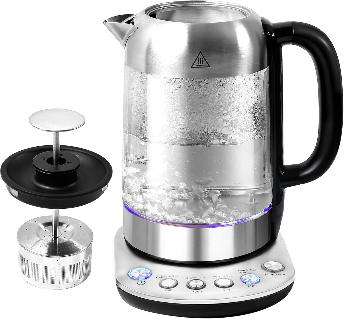 1.7L Borosilicate Glass Electric Kettle with Temperature Control L67525